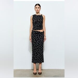 Black and White Polka Dot Matching Skirt and Top